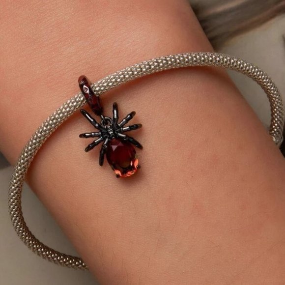Sterling Silver with Black Plated Gold Black Widow Charm - Picture 5 of 7